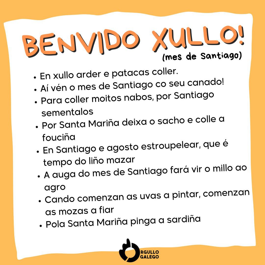 Benvido, mes de Xullo! 🌞🌞