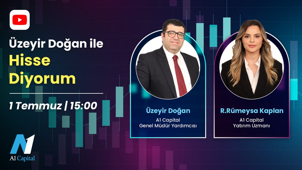 A1 Capital (@a1capitalmenkul) on Twitter photo 📈 Hissenizin Detaylı Yorumları Her Salı Canlı Yayında Sizinle! 📉
Sizlerden gelen hisse sorularının yanıtlarını her salı HisseDiyorum'da A1 Capital Genel Müdür Yardımcısı <a href="/uzeyir_dogan/">ÜZEYİR DOĞAN</a>, A1 Capital Yatırım Uzmanımız <a href="/RRabiaKaplan/">Rabia Rümeysa</a> moderatörlüğünde sizlerle paylaşıyor.
🗓 1 📈 Hissenizin Detaylı Yorumları Her Salı Canlı Yayında Sizinle! 📉
Sizlerden gelen hisse sorularının yanıtlarını her salı HisseDiyorum'da A1 Capital Genel Müdür Yardımcısı <a href="/uzeyir_dogan/">ÜZEYİR DOĞAN</a>, A1 Capital Yatırım Uzmanımız <a href="/RRabiaKaplan/">Rabia Rümeysa</a> moderatörlüğünde sizlerle paylaşıyor.
🗓 1