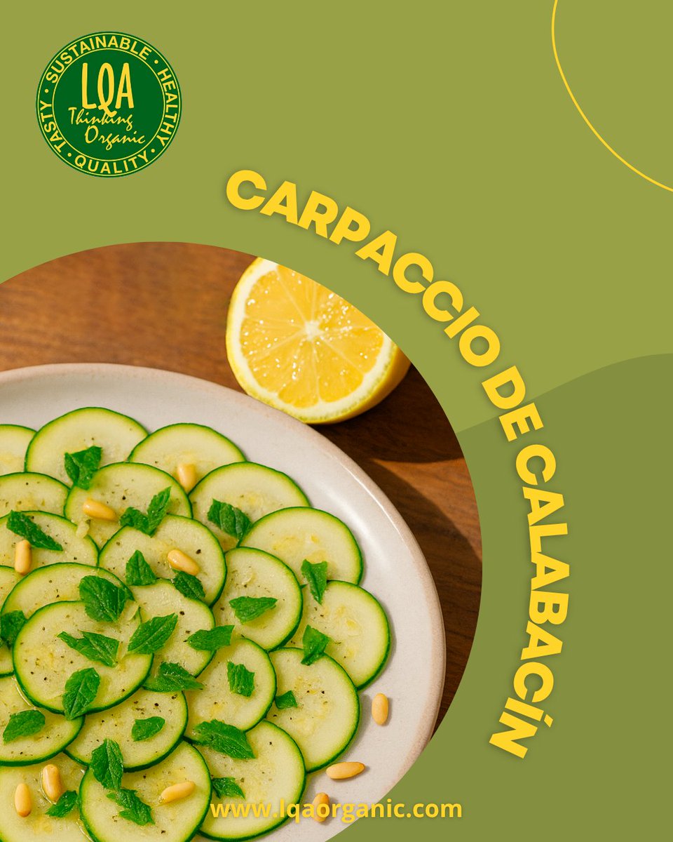 LqaOrganic's tweet photo. 🥒✨ En verano, menos es más: prueba este carpaccio de calabacín con limón, menta y piñones. Fresco, ligero y 100% orgánico 💚

Perfecto como entrante o cena 🌿
#LQAThinkingOrganic #RecetasDeVerano #ComidaConsciente #CalabacínEcológico https://t.co/tnRwnC1lGI