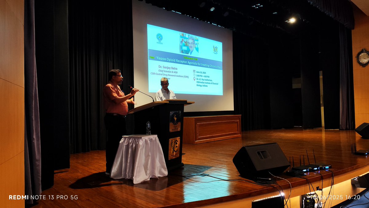 csir_iicb's tweet image. Dr. Sanjay Batra, Chief Scientist, CSIR-CDRI, Lucknow delivered colloquium talk entitled "Kappa opioid receptor agonist for treating chronic pain" on June 18, 2025 at CSIR-IICB, Kolkata.
