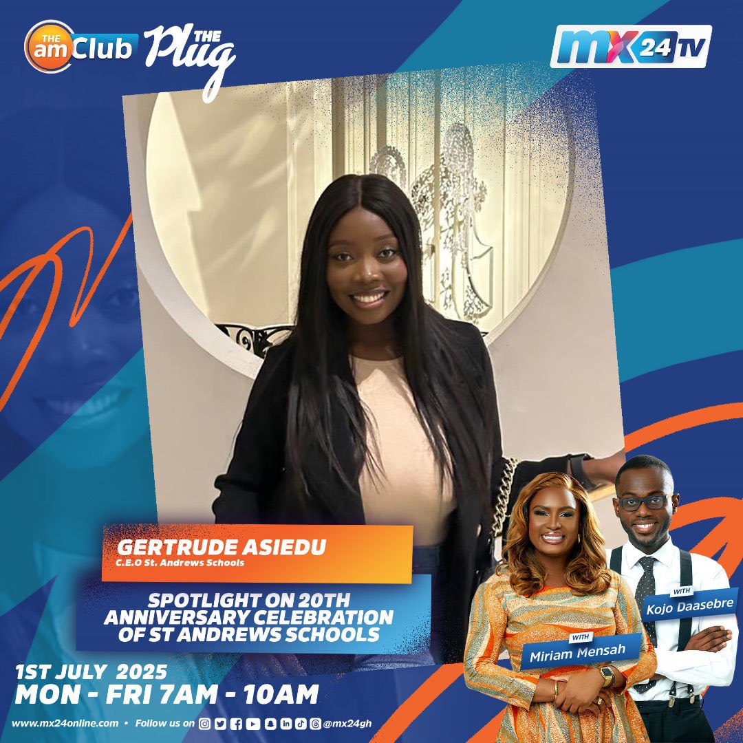 MX24 TV (@mx24gh) on Twitter photo Tune in to #TheAmClub as we host <a href="/FaithChildMusic/">Faith Child</a> and spotlight the 20th Anniversary of St. Andrews Schools.
Tune in on the go by downloading the #MX24app and watch anywhere and everywhere.
#mx24gh #funfearlessfactual Tune in to #TheAmClub as we host <a href="/FaithChildMusic/">Faith Child</a> and spotlight the 20th Anniversary of St. Andrews Schools.
Tune in on the go by downloading the #MX24app and watch anywhere and everywhere.
#mx24gh #funfearlessfactual