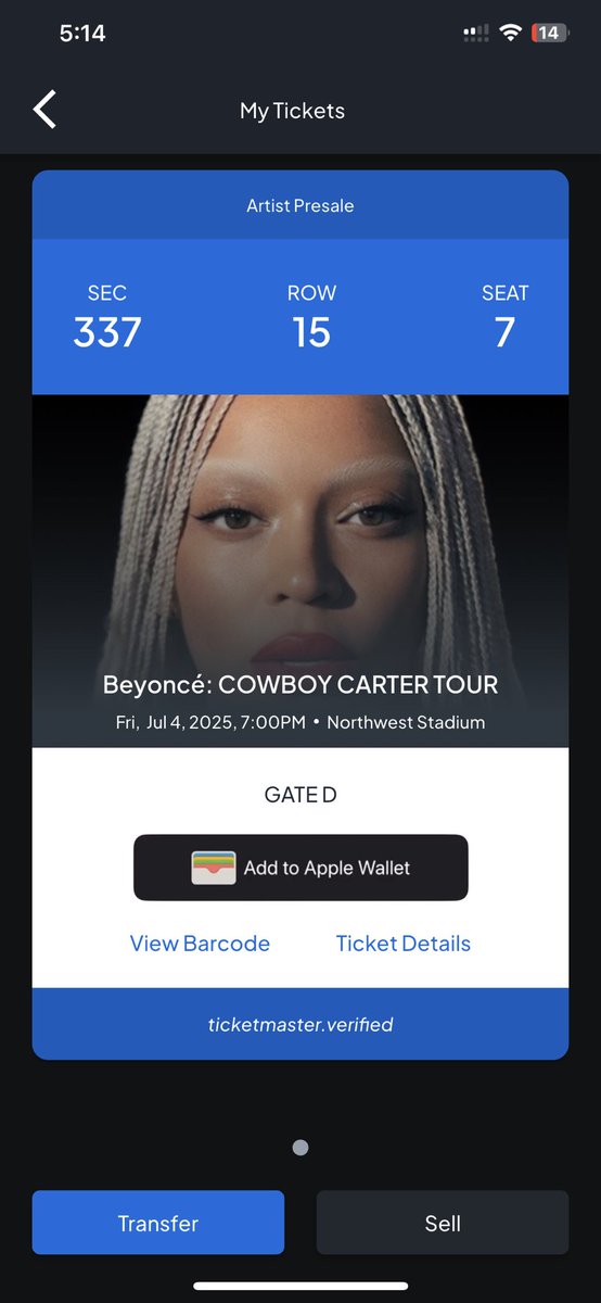 TrishaM37818010's tweet photo. 🚨 FOR SALE: Beyoncé - Cowboy Carter Tour Ticket 🎤🐝 #beyonce 

Sadly, I won’t be able to attend due to doctor appointment for that day and if I can get a swap for another date that will be good, so I’m selling my tickets 
💲Asking Price: $550 for both
DM me if you’re interested https://t.co/CsB973JsBr
