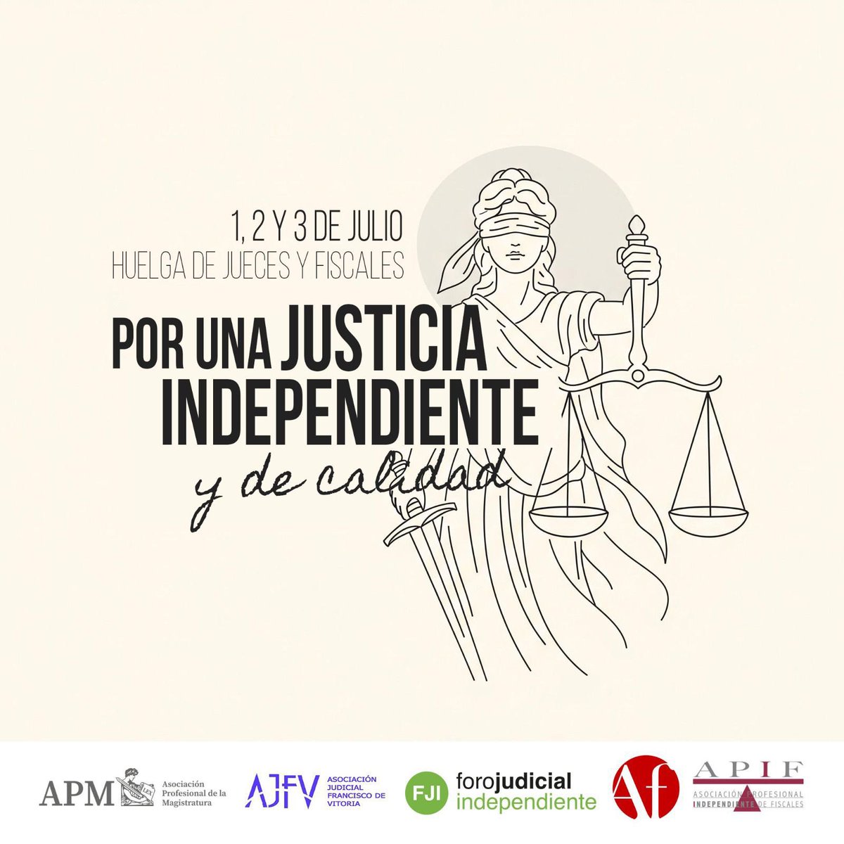 🔴Hoy estoy de huelga por una Justicia independiente.                                                                            🔴Hoy estoy de huelga por una fiscalía autónoma, no sujeta al poder político.