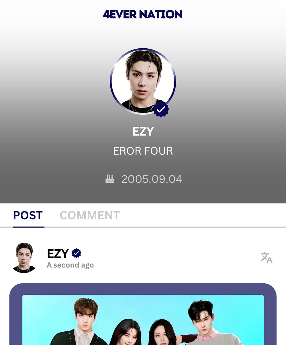 ㅤ

ㅤㅤEZY WITH 💙【 #WE4EVER 】
ㅤ ࿇ ══━━━✥◈✥━━━══ ࿇ 

Deep rap tone with melodic tendencies, call his name Ezy! Officially introduced, get ready to see more of him, as we share our journey with amazing 4EVER! Think edgy, think fearless, think next-level.

ㅤ