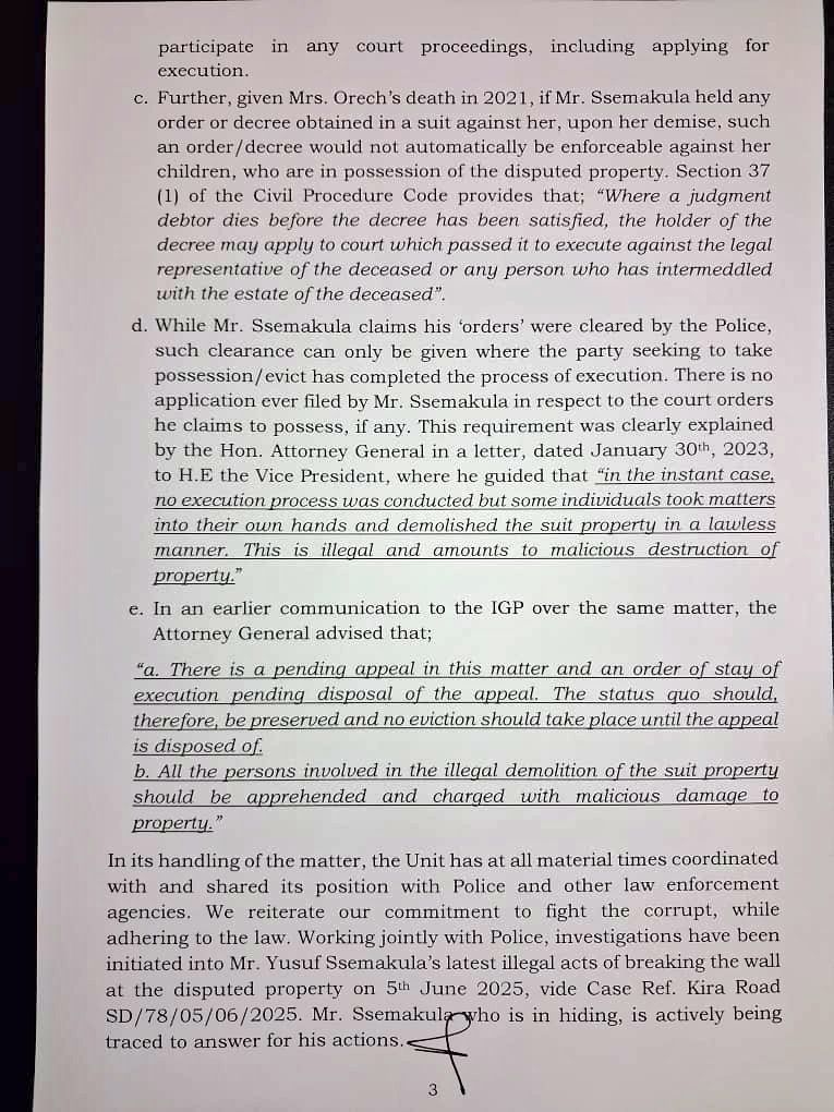 PRESS STATEMENT ON DISPUTE REGARDING PLOT 106, OLD KIRA ROAD📌