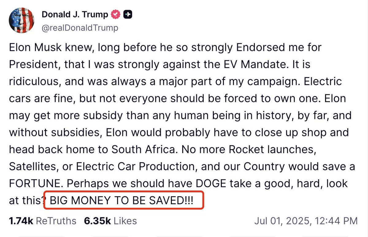 当美股和币圈没什么大波动时

Trump就会横空出世

看到Truth对Musk的评论, 最后还是全大写...

小心7月3号美股休市后的大波动...