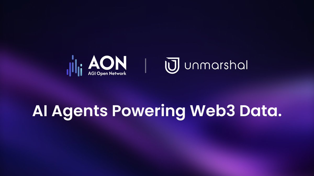 AGI Open Network (@agiopennetwork) on Twitter photo ๐ฅณ Weโre excited to announce our strategic partnership with <a href="/UnmarshalAI/">Unmarshal | Mainnet is LIVE</a>
Unmarshal is a decentralized multi-chain data network empowering Web3 projects with real-time data across 55+ chains.
๐ค Partnership Highlights:
๐นAON empowers Unmarshal to integrate advanced AI Agents for ๐ฅณ Weโre excited to announce our strategic partnership with <a href="/UnmarshalAI/">Unmarshal | Mainnet is LIVE</a>
Unmarshal is a decentralized multi-chain data network empowering Web3 projects with real-time data across 55+ chains.
๐ค Partnership Highlights:
๐นAON empowers Unmarshal to integrate advanced AI Agents for