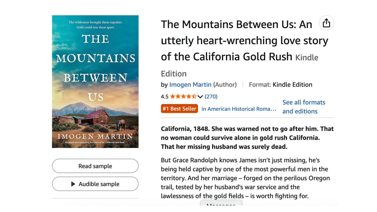 My #TuesNews

🥂Thank you to the lovely readers who snapped up my latest book at a bargain price. It whizzed up the charts to become the best seller in American Historical Romance and two other categories.

Now £2.99 / $4.99, so still cheaper than a cup of coffee.

#NewsonTues
