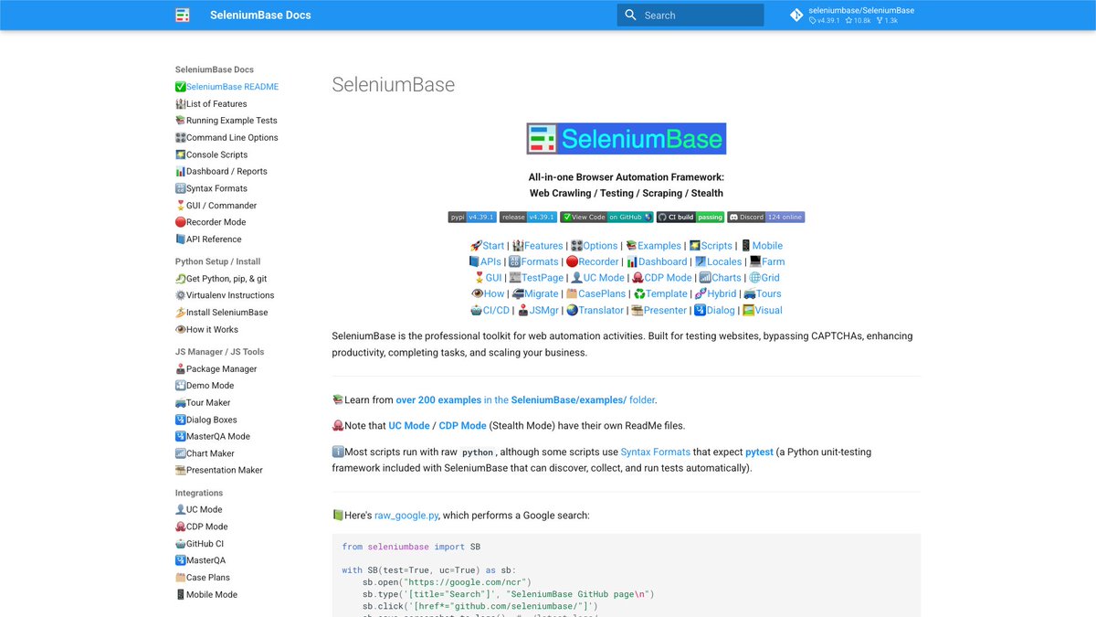 chynnahe1's tweet image. SeleniumBase，Python开发的网页自动化测试框架，以10,818星标领先GitHub。支持CDP和云服务，实现高效网页操作和机器人检测绕过。⭐ 10,818 Stars
titanaiexplore.com/projects/9bd06…
#自动化测试 #Python工具