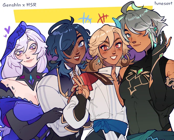 anyways, yes I have more nonbinary hsr characters I could've added but,,, I couldn't resist,,, #genshinimpact #honkaistarrail #hsr #haikaveh
