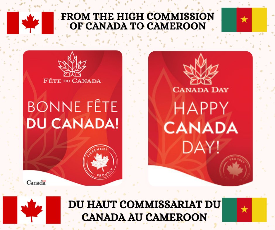 🇨🇦in🇨🇲:On Canada Day, the High Commission of Canada in Cameroon honours over six decades of friendship and cooperation since establishing diplomatic relations in 1962. We celebrate our shared values and ongoing collaboration for a prosperous future. Happy Canada Day, Cameroon! 🇨🇦