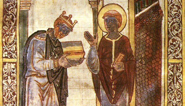 Marching north on a campaign against the Scots, Æthelstan, king of the English, visited the shrine of St Cuthbert at either Cuncacestre (Chester-le-Street) or more likely Ubbanford (Norham) #OTD in 934. He gifted precious items, including books and vestments, to the church there.