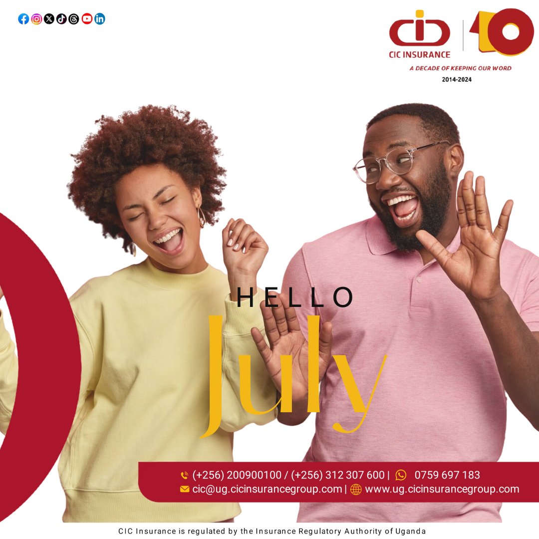📆 It’s July already! A fresh month, a fresh chance to protect, grow, and invest wisely.

➡️ Explore our insurance and investment options today: ug.cicinsurancegroup.com and let's enable you to protect what matters most to you.

#HappyNewMonth 
#WeKeepOurWord