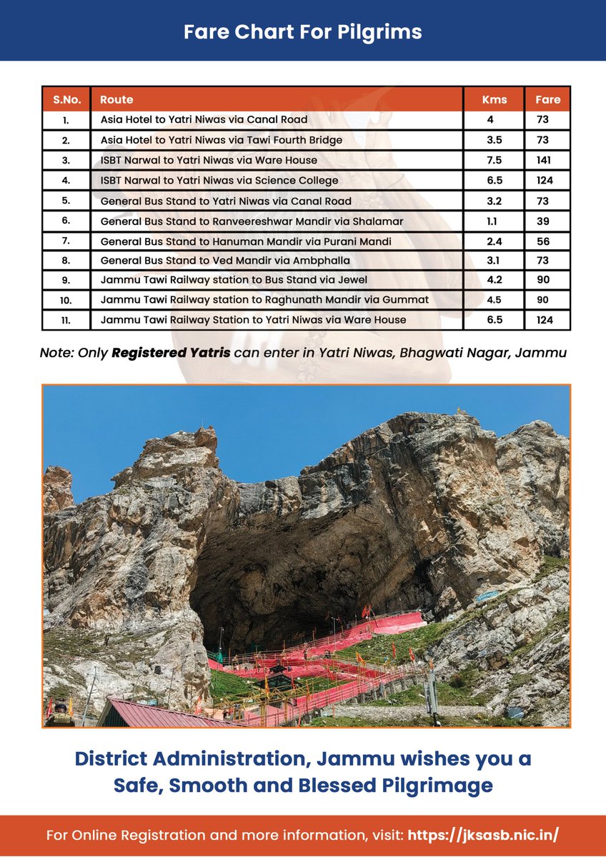 #ShriAmarnathJiYatra2025 #Jammu

🔊Important information for pilgrims, issued by Jammu district administration

🔊 ज़िला प्रशासन जम्मू द्वारा, यात्रियों के लिए महत्वपूर्ण जानकारी

<a href="/diprjk/">Information & PR, J&K</a> <a href="/ShriSasb/">Shri AMARNATHJI SHRINE BOARD SASB.</a>