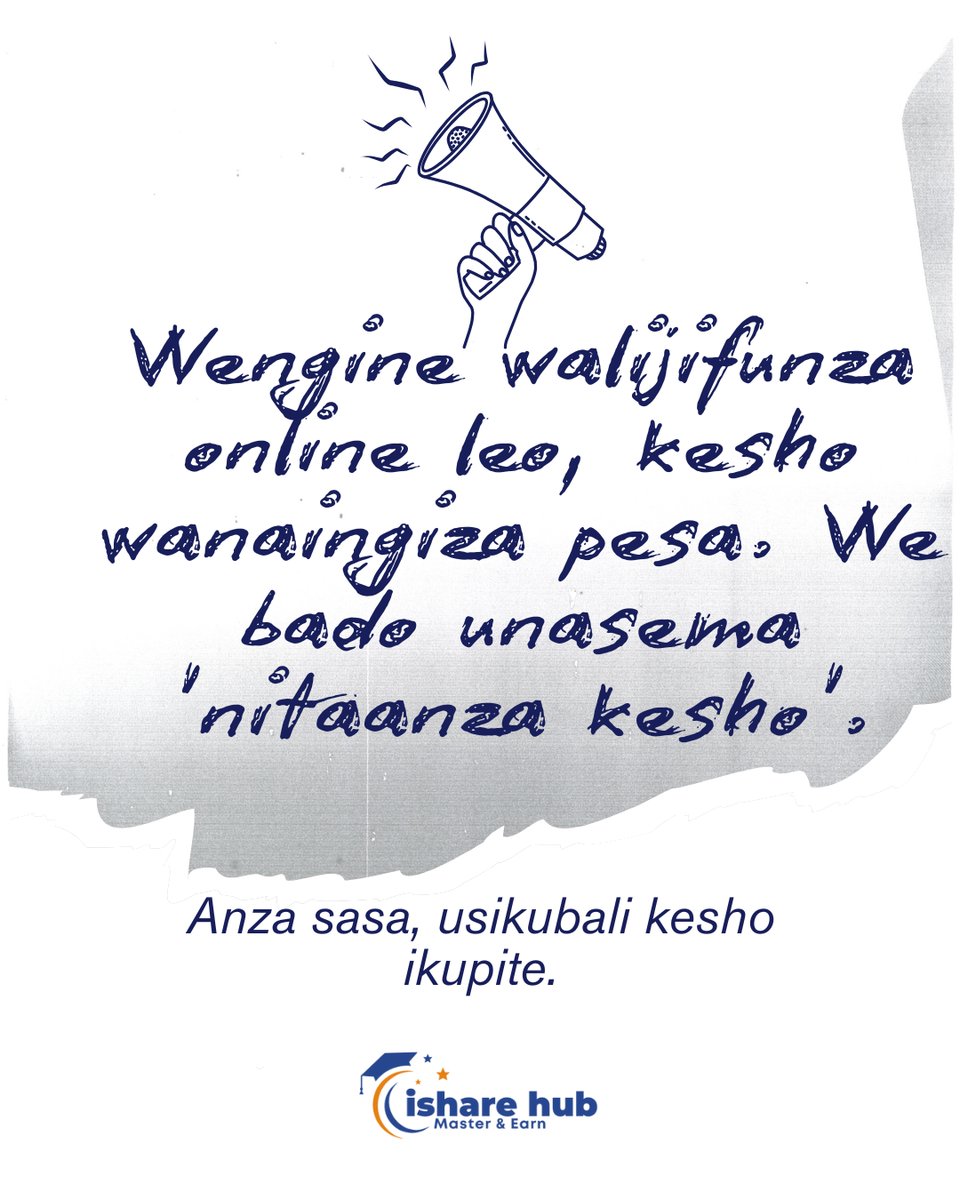 isharehub's tweet photo. Wajifunza, sasa wanapiga pesa. We, unaishia kesho tu? ⏳
#AnzaSasa #PigaPesaMtandaoni #iShareHub https://t.co/CqJFOjdT7s