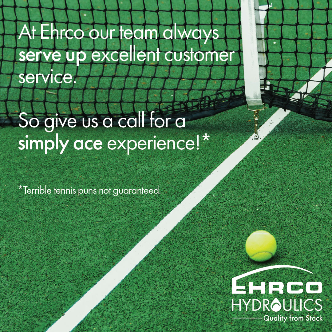Enjoy excellent customer service with Ehrco and don't worry we won't be offended if you decide to leave the terrible tennis puns at the door. 🎾

Give us a call on 01384 245000 to find out more! ☎️

#HydraulicHose #Wimbledon