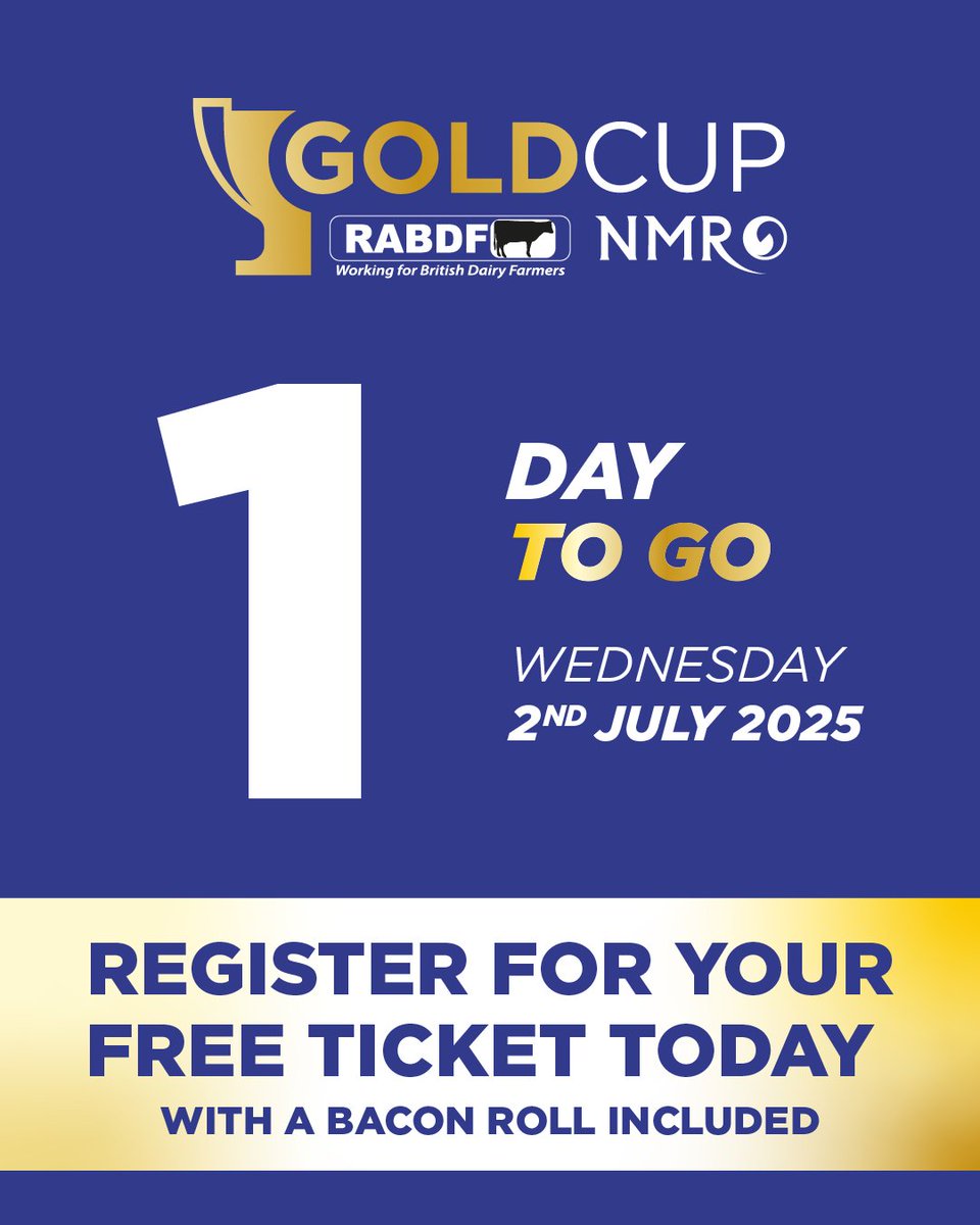 🚨 It’s happening tomorrow!
Join us at Harper Adams for the #RABDF/#NMR Gold Cup Open Day 🐄
🎟️ Free tickets: loom.ly/TD5N9jk
Don’t miss out!
#GoldCupOpenDay #RABDF #NMR #DairyFarming #FarmEvents