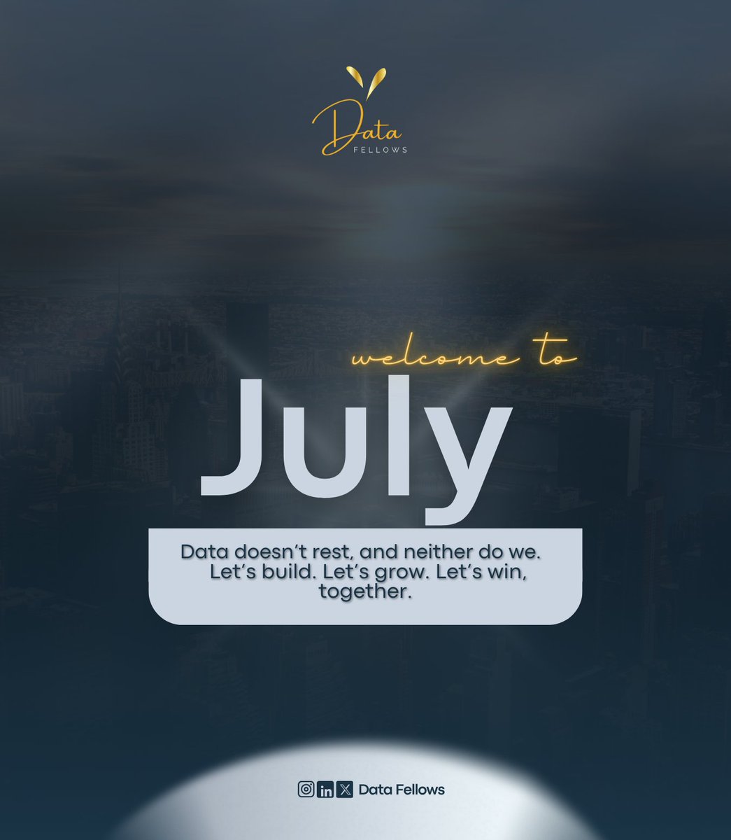 DatafellowsInfo's tweet image. Happy New Month! 🎉
Let’s keep learning, growing, and building data-driven futures — one insight at a time.
Cheers to progress, purpose, and possibilities.

--
#Mayjuly #DataFellows #BizPilot #DataCommunity