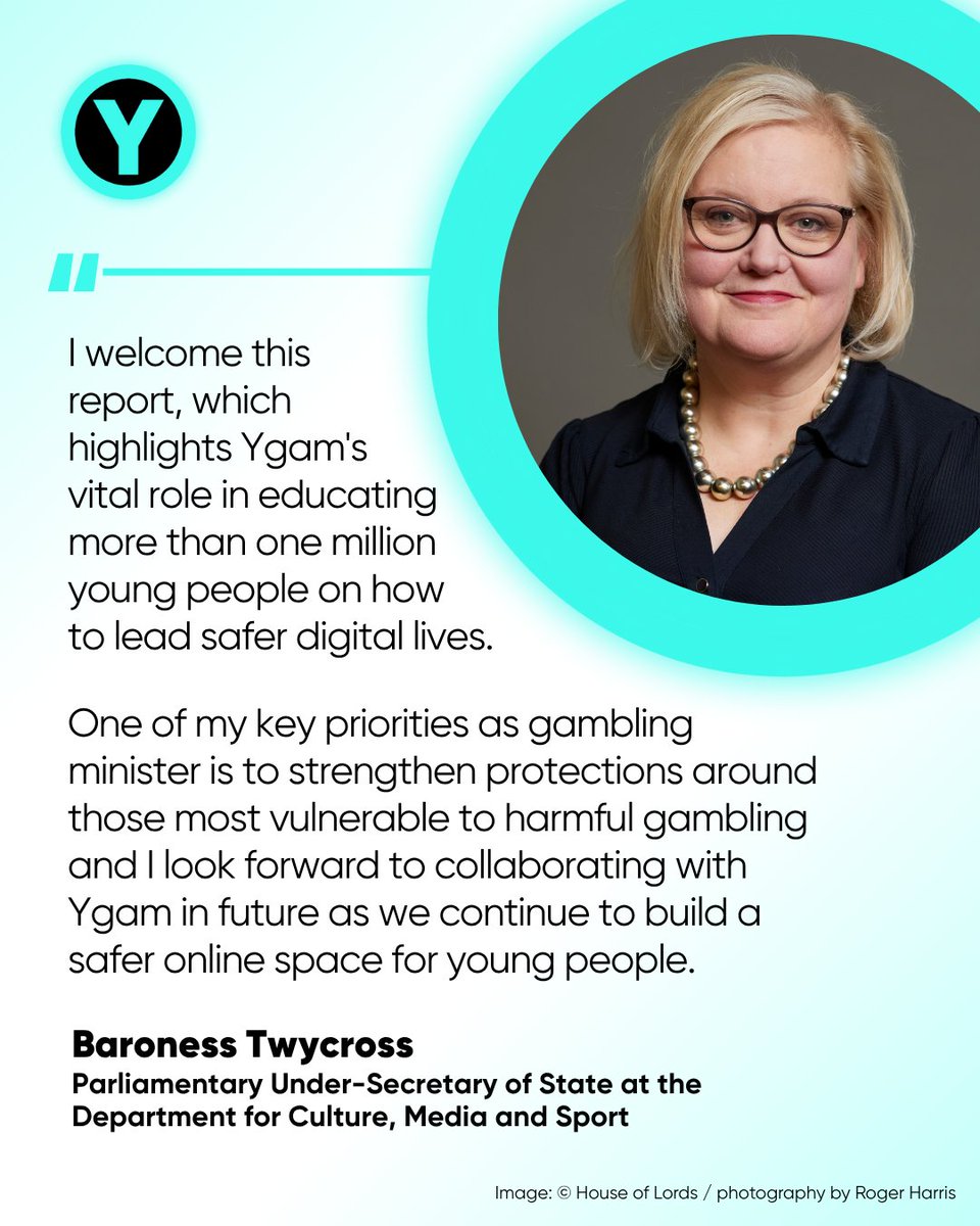 YgamUK's tweet image. 💬 We’re grateful to Gambling Minister, @fionatwycross, for her support following the publication of our latest Impact Report.
Education is at the heart of effective prevention, and we will work with Government to achieve our shared priorities in protecting future generations.