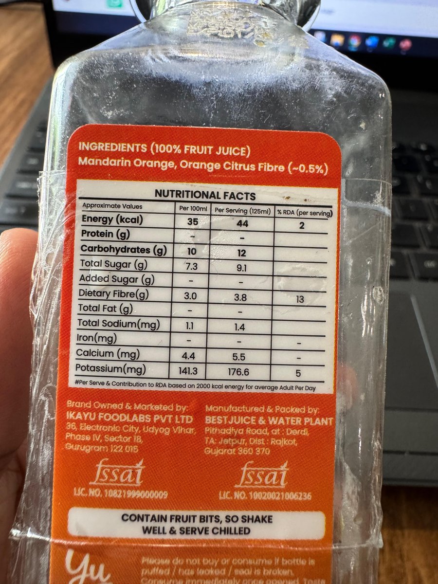 Trust issue alert!! 
Why's the nutrition info on your website different from the package? 
Sounds unjuicy and untrusty! 
<a href="/YuFoodsCo/">Yu Foods Co</a>
