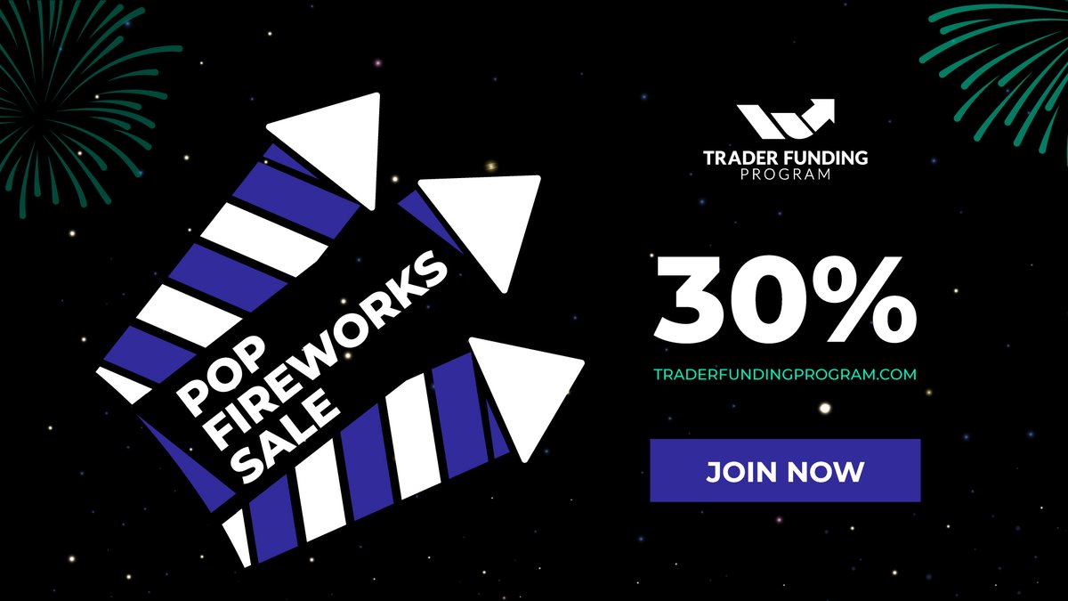 SPECIAL POP FIREWORKS SALE!

Get 30% off ANY plan - no exceptions!

Use Discount Code: POP30

Take advantage of this limited-time offer and join today: traderfundingprogram.com

#Markets #Trading #FundedTrader #TraderFundingProgram #Offer #Discount