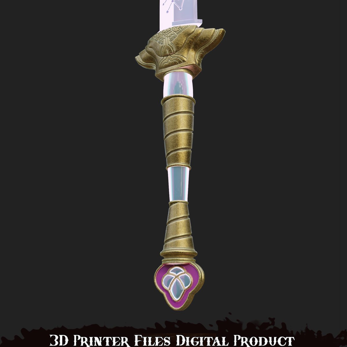 Krotek_inc's tweet photo. On the hype of #KPOPDEMONHUNTERS! 
#Rumi sword available in all my stores. 115cm of loveliness.
@Thangs @Cults3D @printablescom 
#Kpop #cosplay #sword #3DPrinting #Blender3d https://t.co/E4wma6DmVq