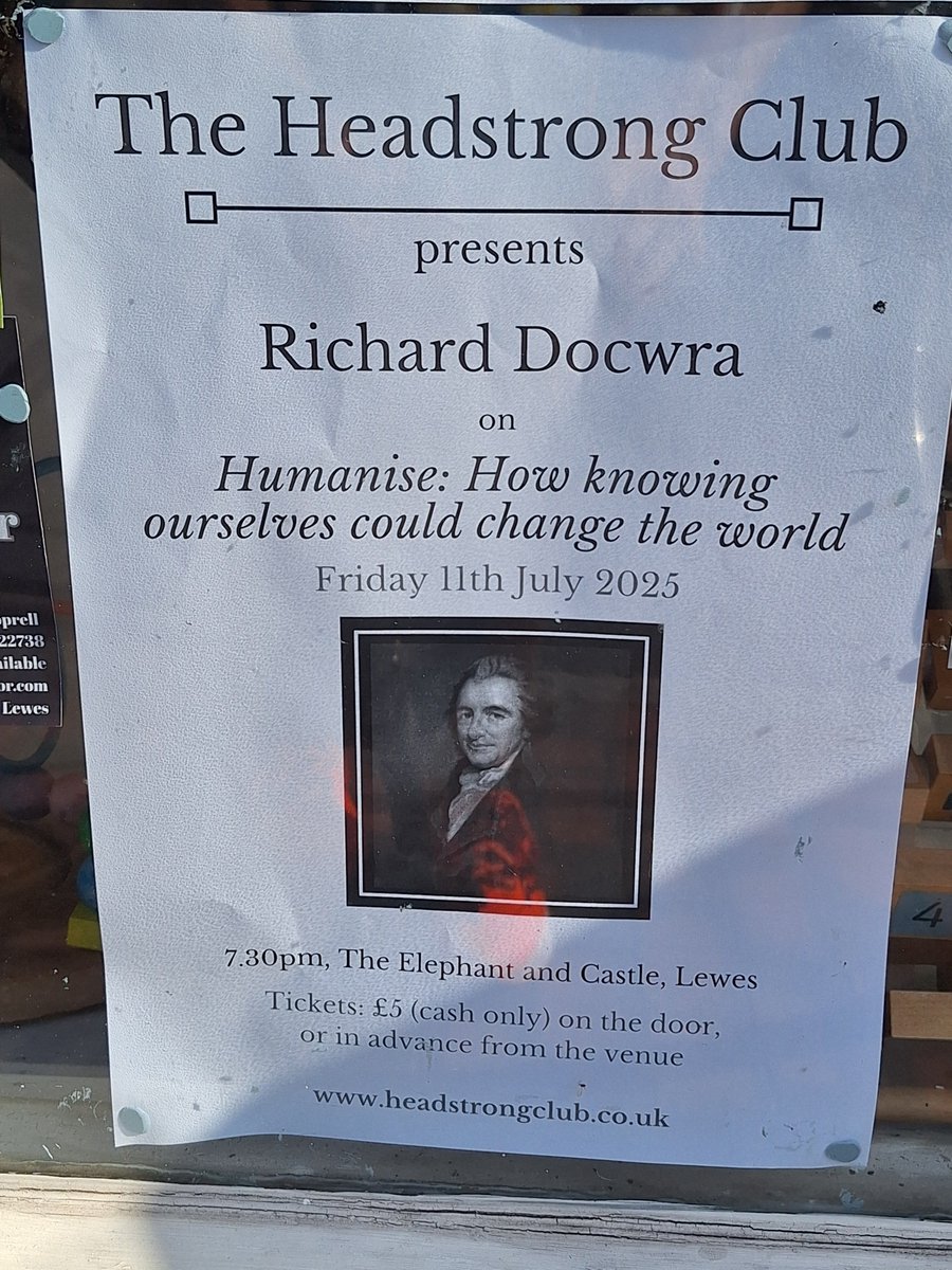 This looks interesting! Come and see me talk about my latest book 'Humanise' and chat about the big ideas within it! #Lewes <a href="/headstrongclub/">The Headstrong Club</a> 7.30pm