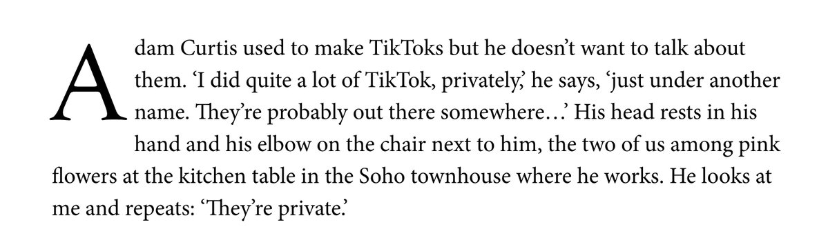 MaxJeffery_'s tweet image. I interviewed Adam Curtis, and we talked about revolutions, his TikTok account, and HR.
spectator.co.uk/article/adam-c…