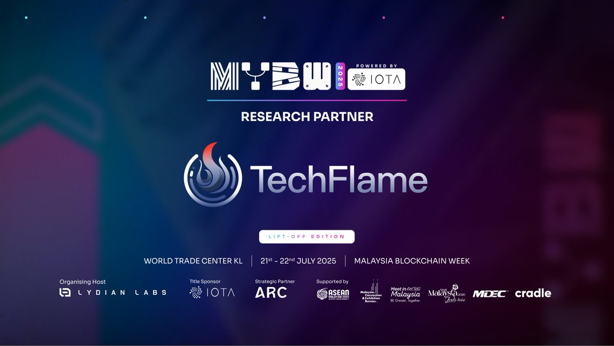At the intersection of insight and impact — research powers the Web3 narrative.

We’re proud to welcome <a href="/TechFlame_News/">TechFlame</a> as a Research Partner for #MYBW2025.

TechFlame delivers deep-dive stories, market perspectives, and data-driven analysis that keep the ecosystem informed and