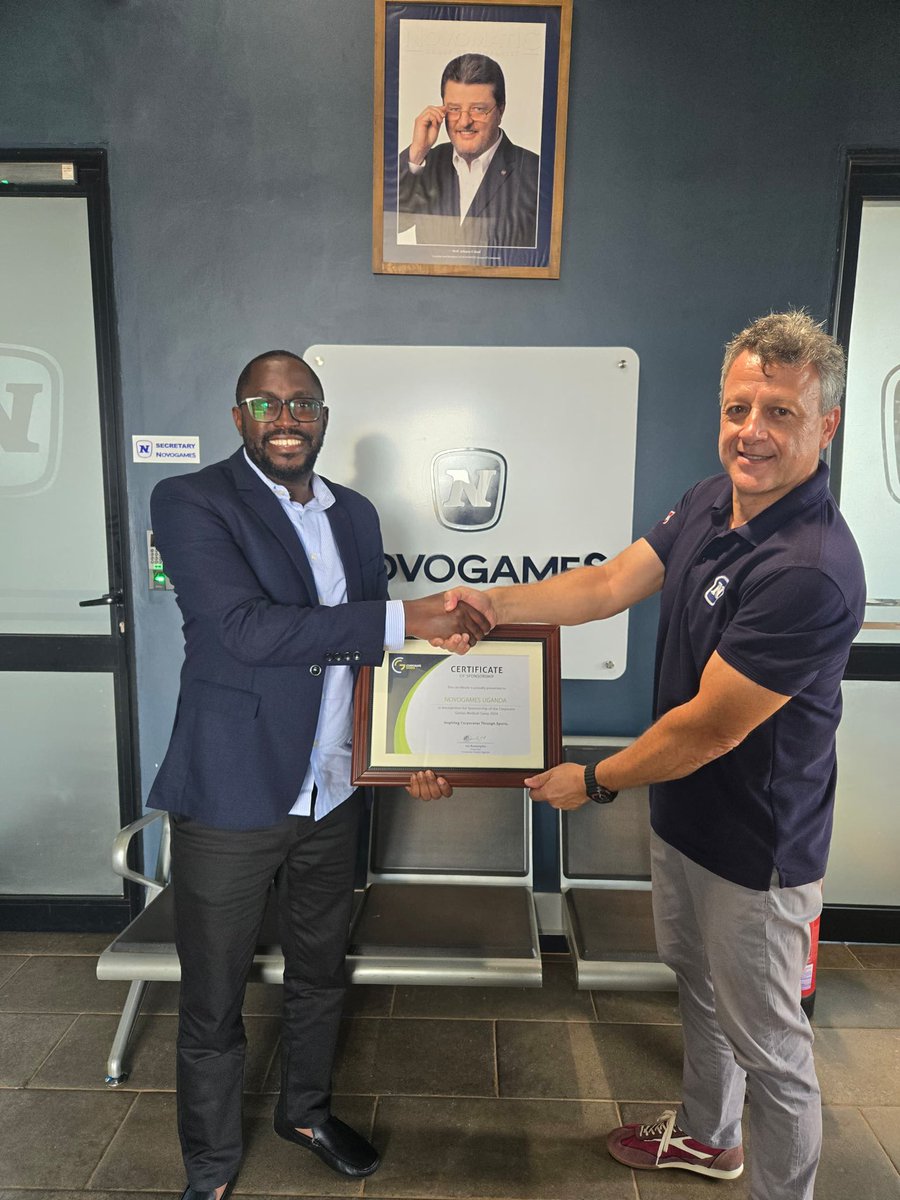 The chairman Corporate Games - <a href="/irumanyika/">Ian Rumanyika</a>, paid a courtesy call to the CEO of NovoGames

Thank you, <a href="/Novogamesug/">NovoGames Uganda</a> for your commitment to fostering corporate relationships and promoting a culture of sportsmanship and teamwork. We look forward to continued collaboration.