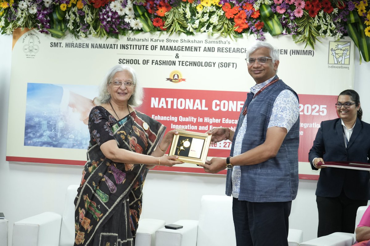 Addressed and inaugurated the National Conference on Enhancing Quality in Higher Education through Industry Integration, Innovation and Employability, hosted by MKSSS’s Smt. Hiraben Nanavati Institute of Management &amp; Research for Women (HNIMR), Pune.
<a href="/EduMinOfIndia/">Ministry of Education</a>  <a href="/AICTE_INDIA/">AICTE</a>