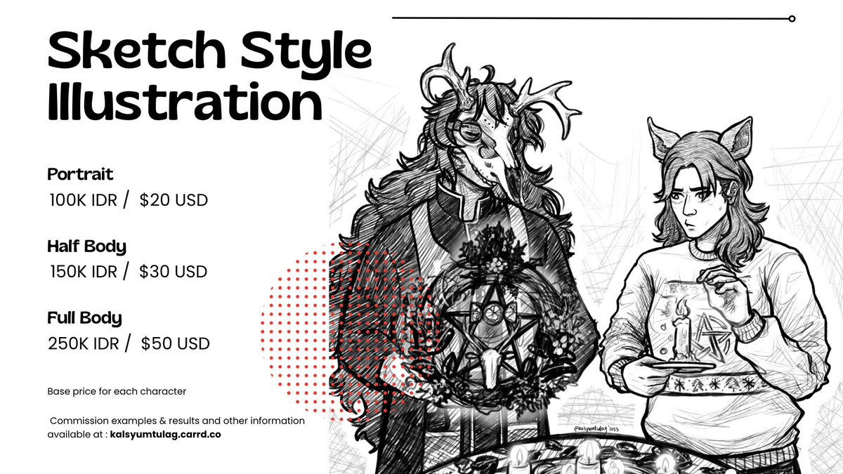 [ COMMISSION OPEN ]
RT's are appreciated! 🌟

Semi emergency comms open with limited slots to pay some urgent installments. Full TnC, finished works, and other informations are available here : kalsyumtulag.carrd.co

Thankyou for your interest!✨