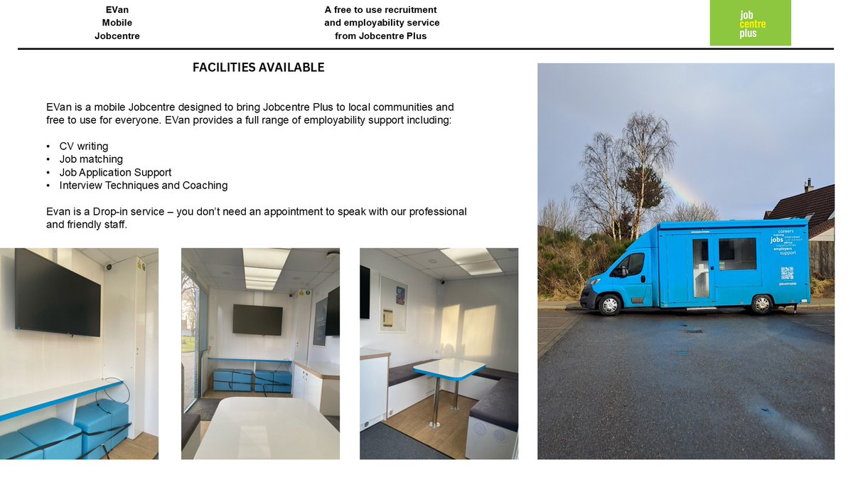 Alison Findlater (@alisonfindlater) on Twitter photo Come along to the <a href="/JCPinScotland/">JCP in Scotland</a> EVan this week!
Wednesday and Thursday in Aviemore – behind Go Outdoors, 111 Grampian Road PH22 1RH
Friday in Nairn - outside CAB building, main road layby, 58 King Street, IV12 4DN
Times: 10.30 – 12.30 and 1.30 to 3.00 Come along to the <a href="/JCPinScotland/">JCP in Scotland</a> EVan this week!
Wednesday and Thursday in Aviemore – behind Go Outdoors, 111 Grampian Road PH22 1RH
Friday in Nairn - outside CAB building, main road layby, 58 King Street, IV12 4DN
Times: 10.30 – 12.30 and 1.30 to 3.00
