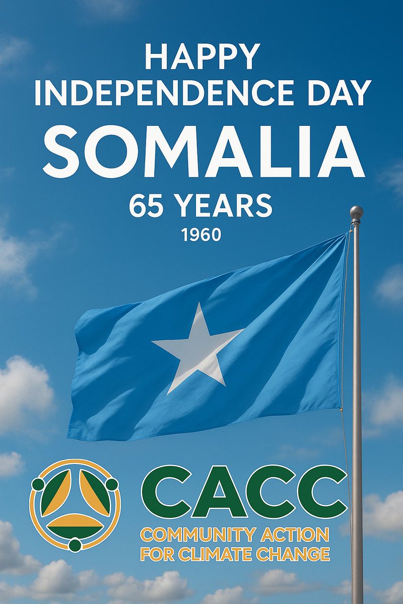 CaccSomalia's tweet photo. Happy #IndependenceDay to our beloved Somalia. As we celebrate the legacy of hard-won freedom, let’s also channel our efforts into climate adaptation and mitigation. #ClimateChange affects us all. @CaccSomalia stands for Climate Action &amp; Sustainability. #SomaliaAt65 https://t.co/WEJbruxBMt