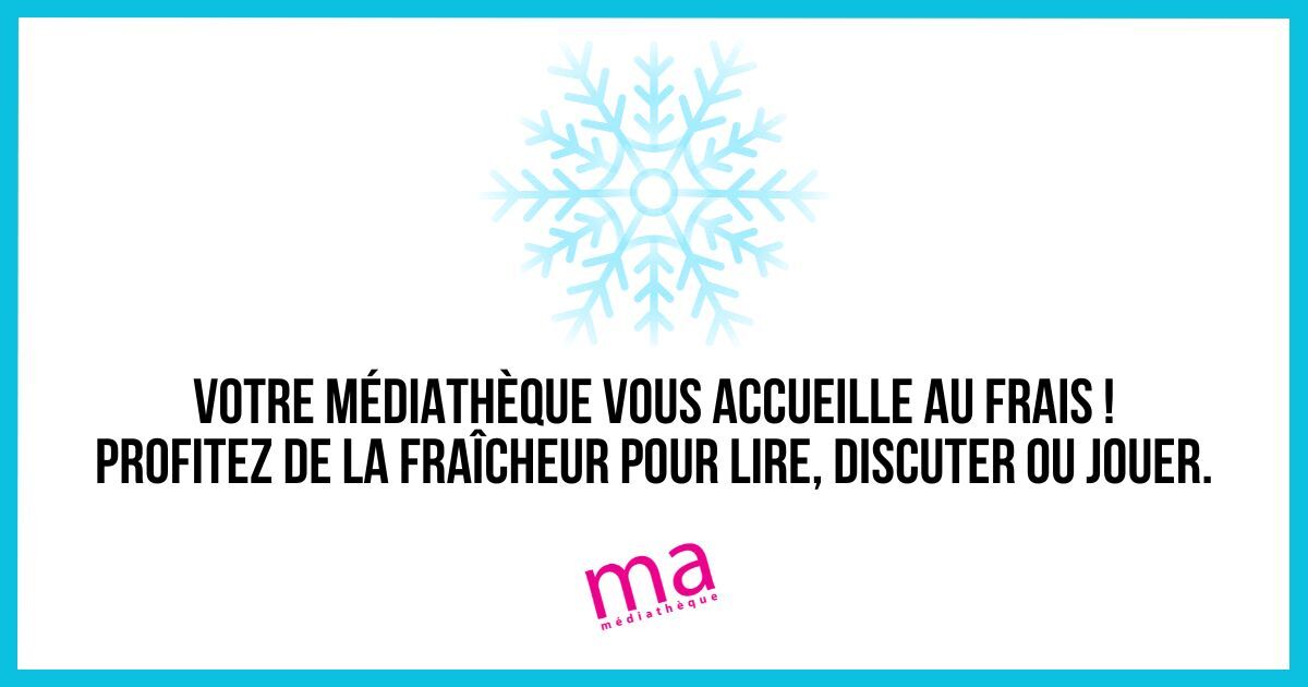 🌡 Fortes chaleurs : votre médiathèque vous accueille au frais !

Profitez de la fraîcheur et d'un moment de calme pour lire, discuter ou jouer...

Consultez les horaires d'ouverture des médiathèques sur swll.to/lH5Pb