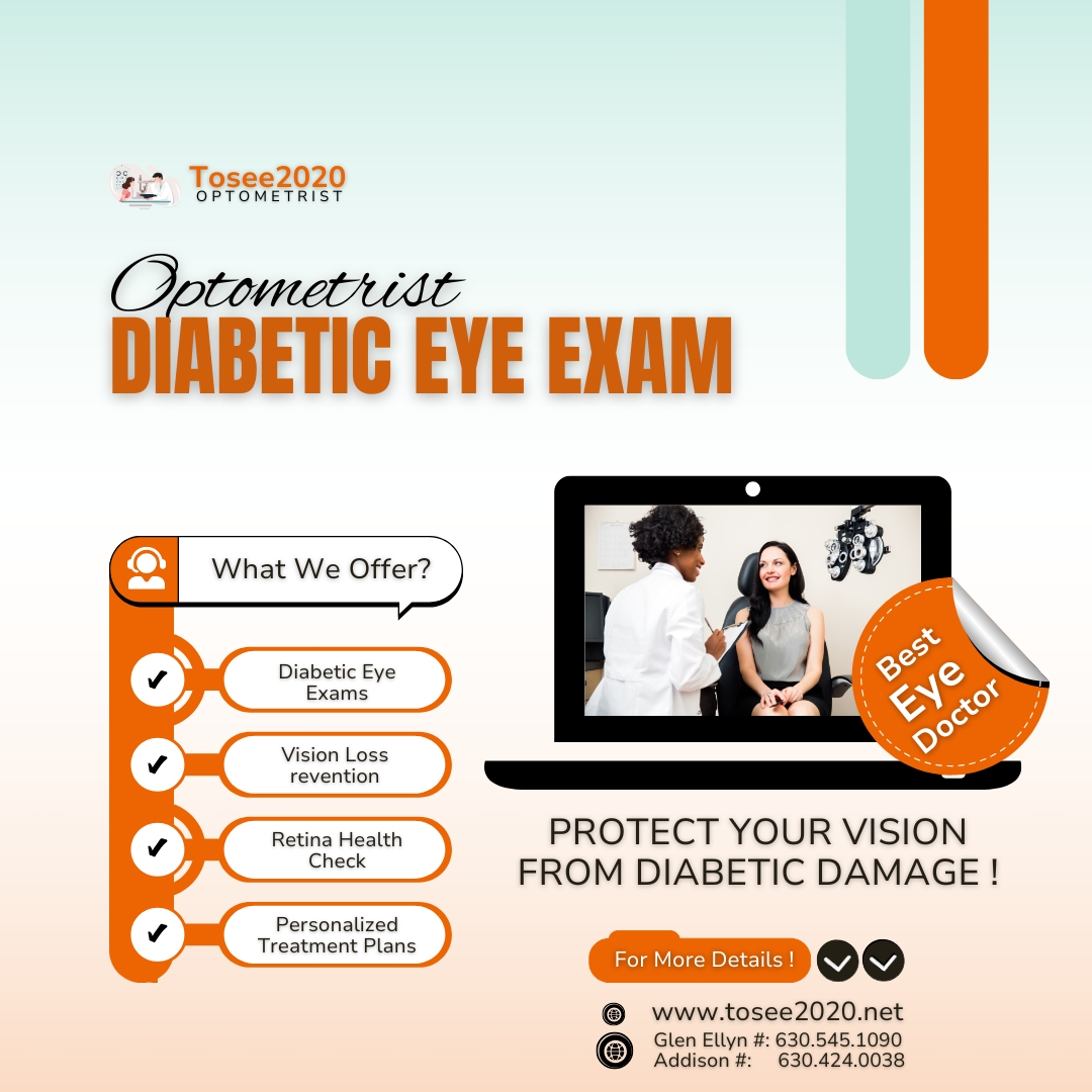 tosee2020's tweet image. Protect your vision with regular diabetic eye exams at Tosee2020. Early detection of diabetic retinopathy can prevent blindness. Book your exam today in Glen Ellyn or Addison!

 #DiabeticEyeCare #VisionHealth #Tosee2020