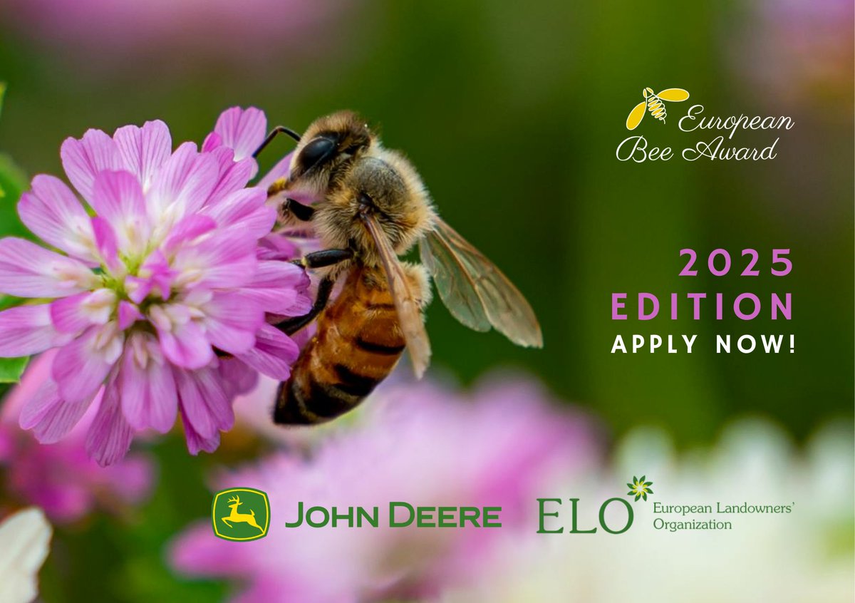 🌸Applications are open for the 2025 #EUBeeAward! 🐝💛

Do you have an innovative technological solution that protects pollinators?
Whether you're a farmer, landowner, researcher, academic, or part of a private or public organisation - we want to hear from you! 🌿💚
Showcase your