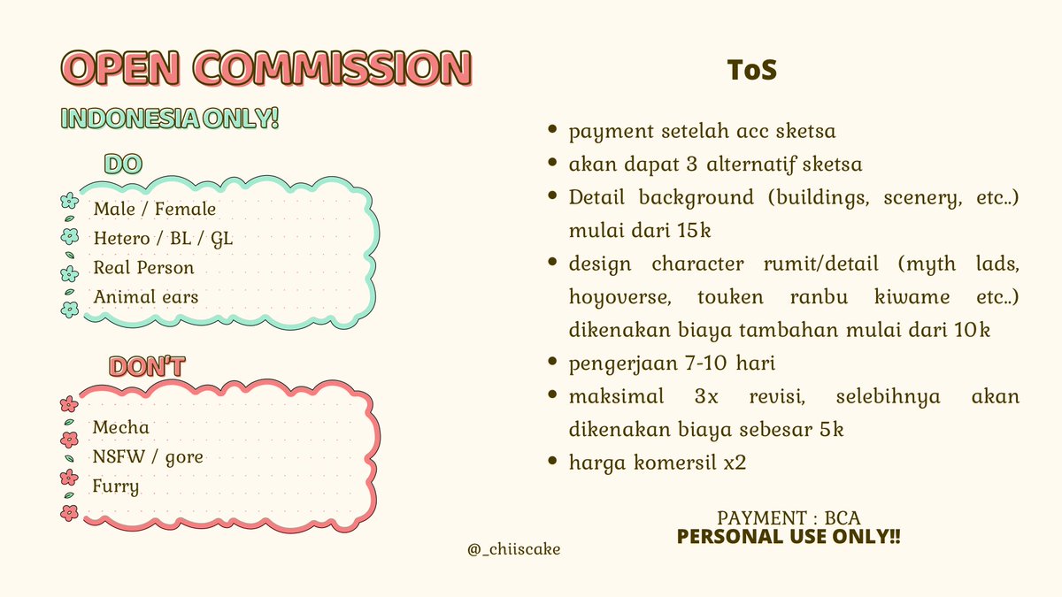 _chiiscake's tweet image. [HELP RT 🙏]
 
OPEN CMS ✨
Local only 🇮🇩
Tolong tag aku di reply setelah kalian dm ya, terima kasihh 🫶✨