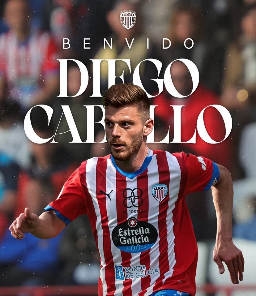🆕 𝔻𝕀𝔼𝔾𝕆 ℂ𝔸𝔹𝔸𝕃𝕃𝕆, 𝐧𝐮𝐞𝐯𝐨 𝐣𝐮𝐠𝐚𝐝𝐨𝐫 𝐝𝐞𝐥 𝐂𝐃 𝐋𝐮𝐠𝐨

🎩 El lateral zurdo Salmantino, llega al Anxo Carro tras amplia experiencia en <a href="/RCDeportivo/">RC Deportivo</a>, <a href="/CDExt1924/">CD EXTREMADURA</a>, <a href="/AlbaceteBPSAD/">Albacete Balompié 🤍</a> &amp; <a href="/SydneyFC/">Sydney FC</a> 

✍🏻 <a href="/diegocaballo94/">Diego Caballo</a> &amp; 🔴🔵 <a href="/CDeportivoLugo/">Club Deportivo Lugo 🪓</a>

🫡 ¡𝐃𝐀𝐋𝐄, 𝐃𝐈𝐄𝐆𝐎!