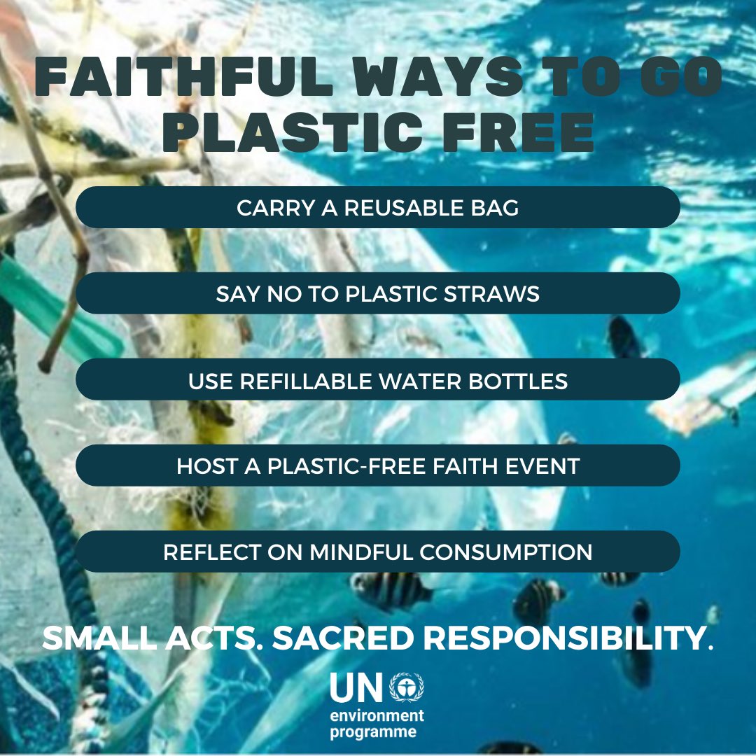 🌍 This Plastic Free July, let faith lead the way.
Refusing single-use plastic is more than a choice — it’s a sacred responsibility.
Live simply. Protect creation. Inspire change.

#PlasticFreeJuly #Faith4Earth #CreationCare #SpiritualSustainability #TurnOffTheTap