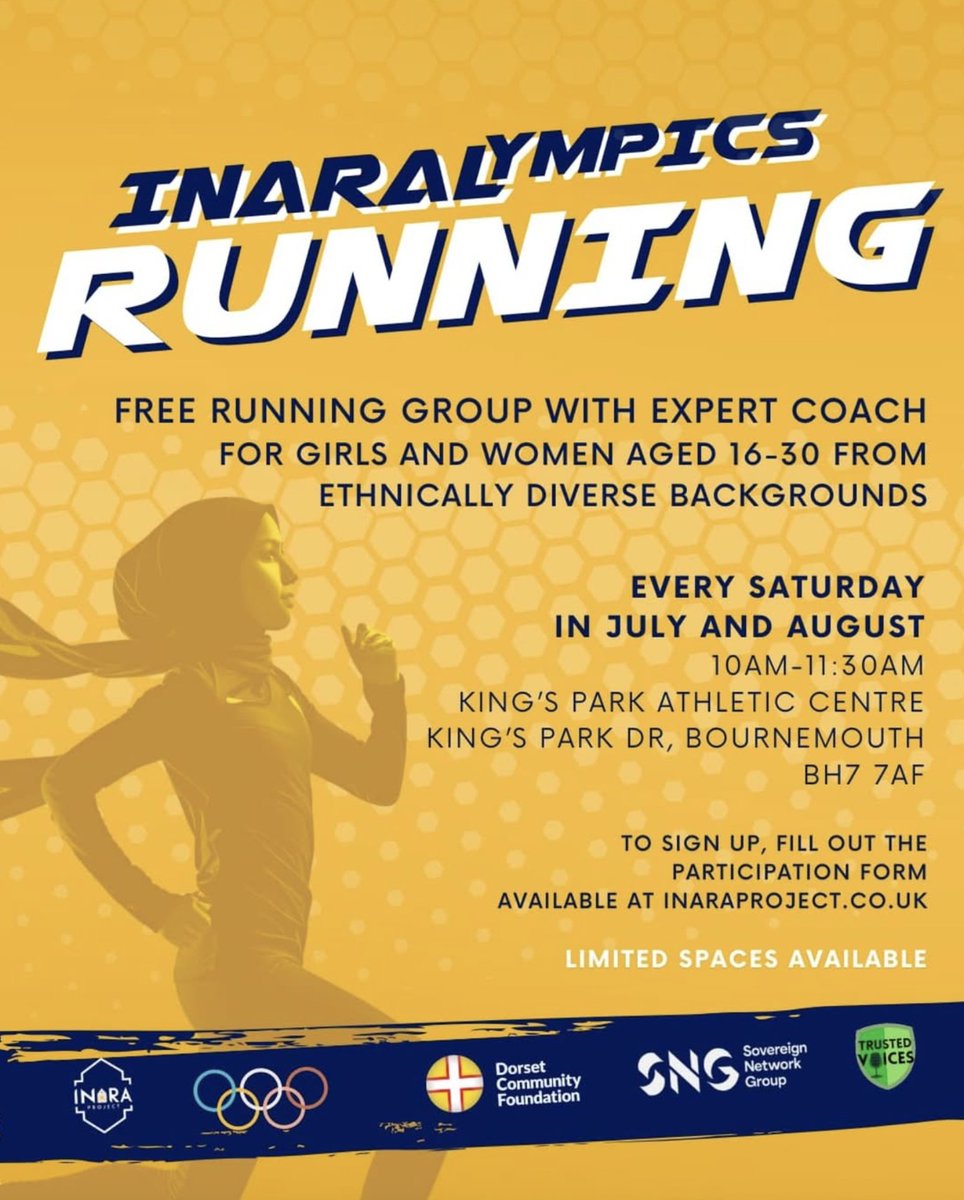 DorsetComFnd's tweet image. Our friends at @InaraProject, who we funded through our Thriving Communities Fund, are looking for girls from ethnically diverse backgrounds aged 16-30 who are interested in running coaching sessions this summer. Sign up here: ⬇️
docs.google.com/forms/d/e/1FAI…