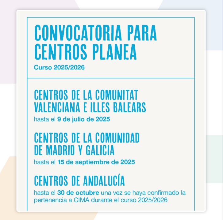 Conecta13 (@conecta13) on Twitter photo 🎨 ¡Abierta la convocatoria para nuevos #CentrosPLANEA ! <a href="/redplanea/">PLANEA, red de Arte y Escuela</a>
Si tu centro educativo está en Andalucía, Madrid, Comunitat Valenciana, Galicia o Illes Balears, puedes sumarte a esta red que transforma la educación a través del arte.
📌 Info y plazos: redplanea.org 🎨 ¡Abierta la convocatoria para nuevos #CentrosPLANEA ! <a href="/redplanea/">PLANEA, red de Arte y Escuela</a>
Si tu centro educativo está en Andalucía, Madrid, Comunitat Valenciana, Galicia o Illes Balears, puedes sumarte a esta red que transforma la educación a través del arte.
📌 Info y plazos: redplanea.org