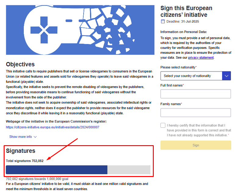 golpl's tweet image. ZOSTAŁO 30 DNI.

Zbiórka podpisów pod inicjatywą obywatelską „Stop niszczeniu gier wideo” trwa. 

Przypomnijmy: Akcja to efekt kampanii zainicjowanej przez Rossa Scotta na początku kwietnia 2024. Kampania ta była reakcją głównie na wyłączenie gry The Crew, która po porzuceniu…