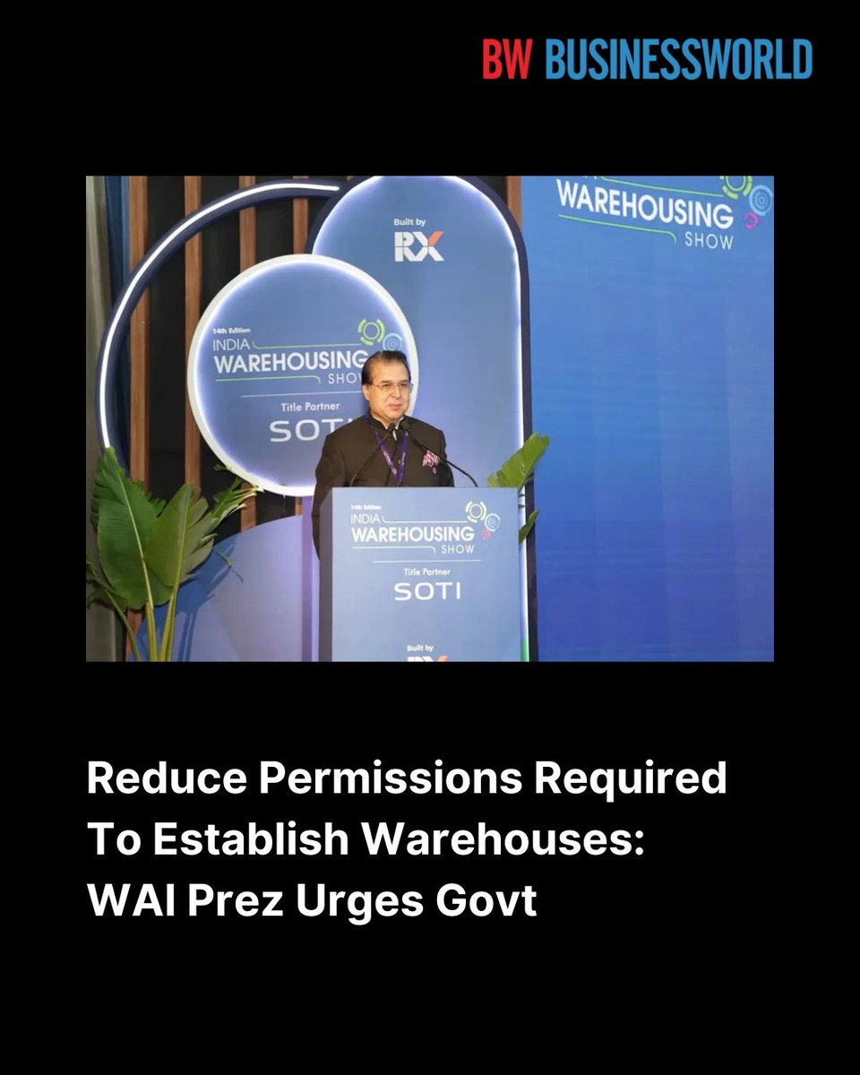 BWBusinessworld's tweet image. Manu Raj Bhalla notes that there is a great opportunity for simplifying the processes and the number of permissions required to establish and operate warehouses

Read More: ow.ly/lIL650WiOq4

#SupplyChainManagement #LogisticsIndustry #IndiaWarehousing