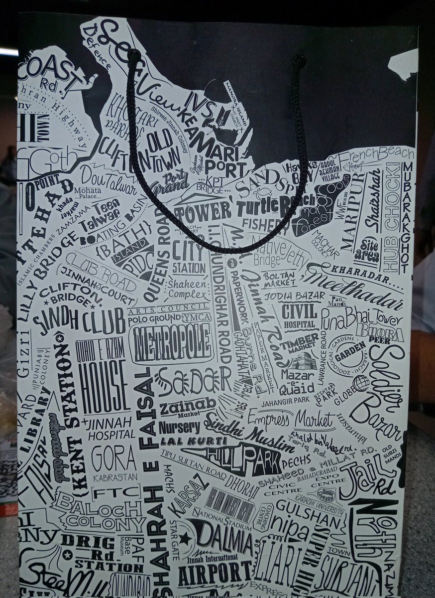 hassam_ul_haque's tweet image. Spotted this shopping bag at Imtiaz, all covered in the names of Karachi鈥檚 neighbourhoods.
Feels like a collector鈥檚 item. Karachi, printed. 鉂わ笍
Which areas can you spot? 馃憖