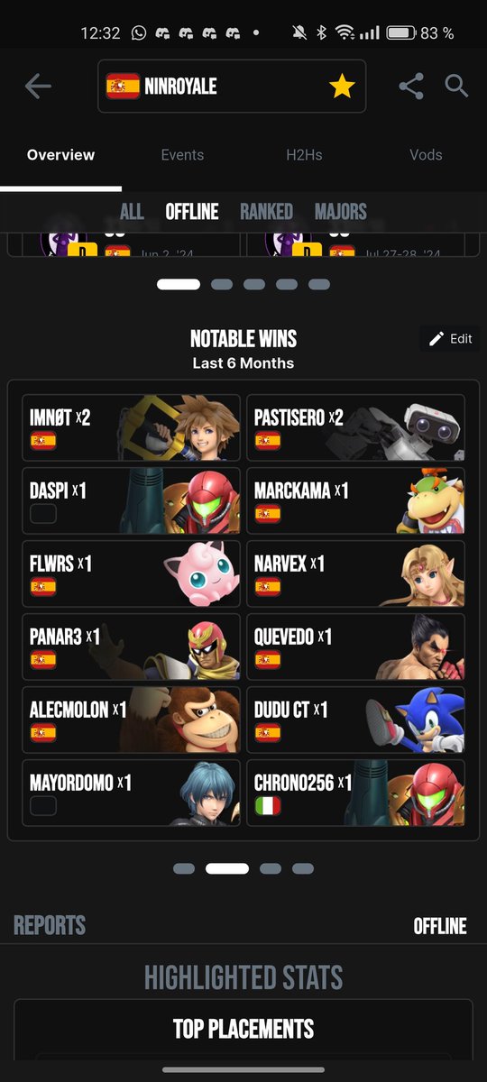 Ahora que ha acabado la season, mis wins destacadas según smashers App