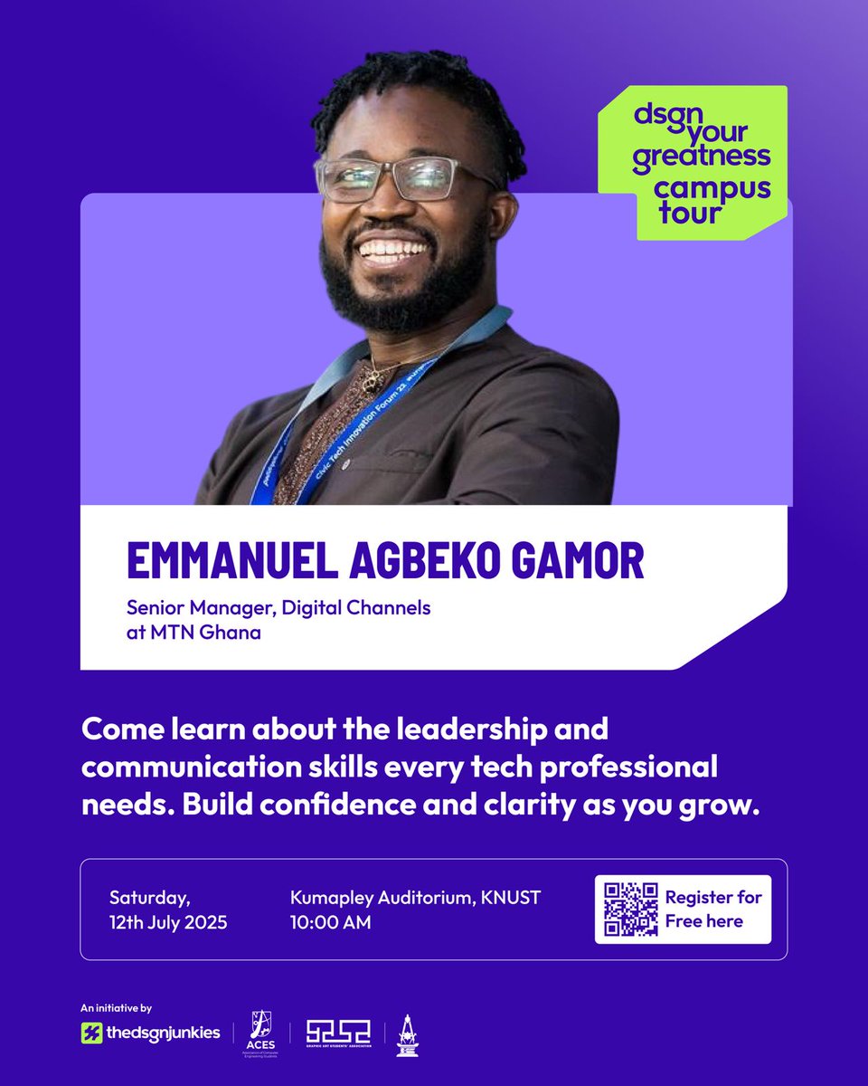 AcesKnust's tweet image. Design Your Greatness Campus Tour ๐ข
KNUST, here we come ๐ฅโจ๏ธ
Meet the first batch of speakers for the event โจ๏ธ๐
Master Isaac Newton and Master Emmanuel. You can't wait to hear what they have for us. Stay tuned....
Register Now: lu.ma/vklntwdr