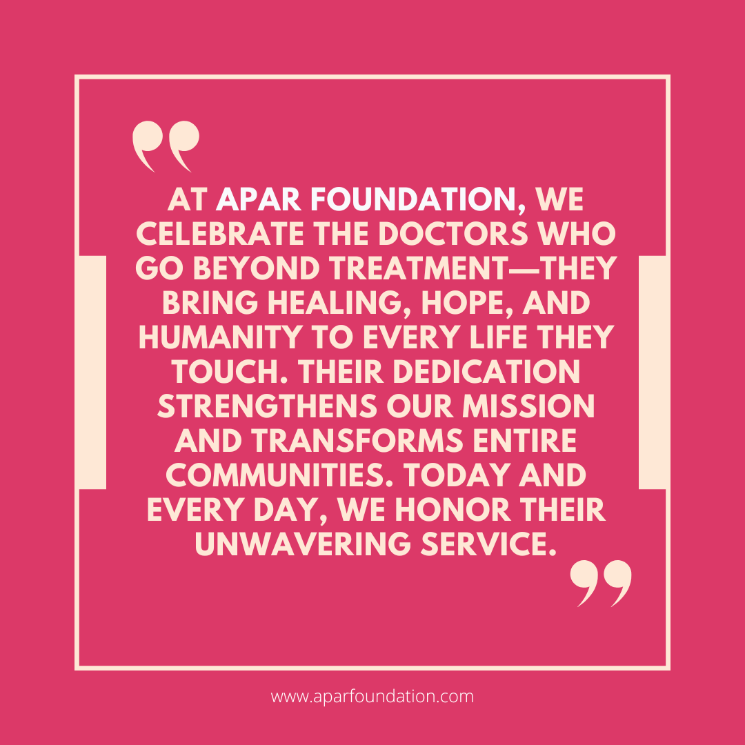ShantaPatel10's tweet photo. At APAR Foundation, we celebrate the doctors who heal with heart.
Thank you for walking with us. 💙 #DoctorsWithImpact https://t.co/HvYS72H66a