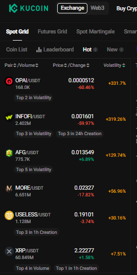 KentarouTa85664's tweet photo. Some coins you might like to run bot on Kucoin's market as they show decent volatility right now. 

$RONIN $NUB $MASK $FIDA $MATIC $LEVER $XNO $SAHARA $TIA $NEWT $SIX $NMR $AFG https://t.co/EXDvcYcKQk