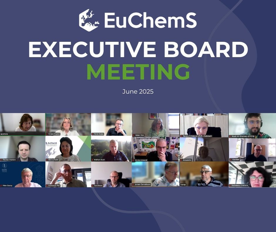 EuChemS's tweet image. 💡 On 13 June, the #EuChemS #ExecutiveBoard met to discuss key developments and advance strategic #priorities.
👉 Read more: euchems.eu/euchems-execut…